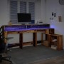 Engineered aged wood desk with LED lights 200x104x91 cm by , Desks - Ref: Foro24-3309472, Price: 198,57 €, Discount: %