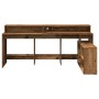 Engineered aged wood desk with LED lights 200x104x91 cm by , Desks - Ref: Foro24-3309472, Price: 198,57 €, Discount: %