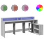 Engineered wood gray Sonoma LED desk 200x104x91 cm by , Desks - Ref: Foro24-3309470, Price: 233,55 €, Discount: %