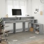 Engineered wood gray Sonoma LED desk 200x104x91 cm by , Desks - Ref: Foro24-3309470, Price: 233,55 €, Discount: %