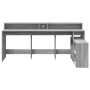 Engineered wood gray Sonoma LED desk 200x104x91 cm by , Desks - Ref: Foro24-3309470, Price: 233,55 €, Discount: %