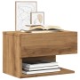 Wall-mounted bedside table 2 units oak artisan by , Nightstands - Ref: Foro24-856823, Price: 63,34 €, Discount: %