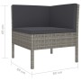 Set de muebles de jardín 4 pzas y cojines ratán sintético gris de vidaXL, Conjuntos de jardín - Ref: Foro24-3056968, Precio: ...