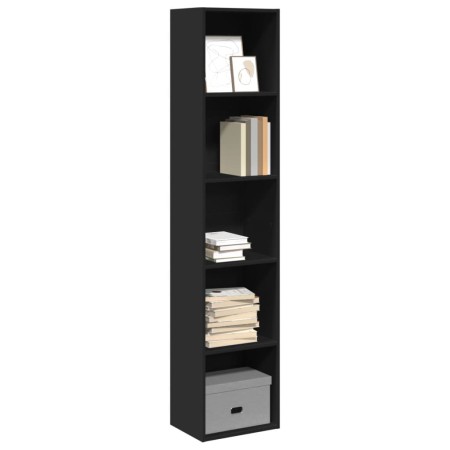 Engineered wood black shelf 40x30x189 cm by , Bookcases and shelves - Ref: Foro24-857886, Price: 71,09 €, Discount: %