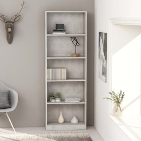 5-tier concrete gray plywood shelf 60x24x175cm by vidaXL, Bookcases and shelves - Ref: Foro24-800886, Price: 84,53 €, Discoun...