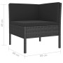 Set de muebles de jardín 4 pzas y cojines ratán sintético negro de vidaXL, Conjuntos de jardín - Ref: Foro24-3056967, Precio:...