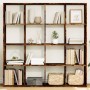 Engineered wood smoked oak bookshelf 137.5x29x137.5 cm | Foro24|Onlineshop| Casa, Jardín y Más Foro24.es