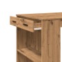 High bar table made of engineered oak wood, artisan design, measuring 102x70x103.5 cm. by , Kitchen and dining tables - Ref: ...