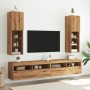 TV furniture with LED lights 2 units handmade oak 30.5x30x102 cm | Foro24|Onlineshop| Casa, Jardín y Más Foro24.es