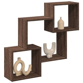 Engineered wood brown oak wall unit 78x18x71 cm