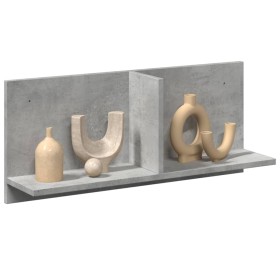 Wall-mounted cabinet made of gray concrete wood engineering 70x16.5x30 cm by , Shelves and shelves - Ref: Foro24-854853, Pric...