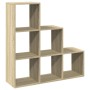 Oak Sonoma wood 3-level divider bookcase 99x29x99 cm by , Bookcases and shelves - Ref: Foro24-857960, Price: 69,42 €, Discoun...