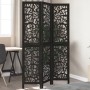 Three-panel solid Paulownia wood room divider screen in black. by , Room dividers - Ref: Foro24-358750, Price: 80,30 €, Disco...