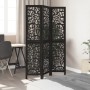 Three-panel solid Paulownia wood room divider screen in black. by , Room dividers - Ref: Foro24-358750, Price: 80,30 €, Disco...