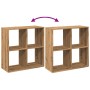 Artisan oak wood divider bookcase 69.5x29x69.5 cm by , Bookcases and shelves - Ref: Foro24-858011, Price: 52,13 €, Discount: %