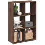 Wooden engineering brown oak divider bookcase 69.5x29x103.5cm by , Bookcases and shelves - Ref: Foro24-858018, Price: 71,81 €...