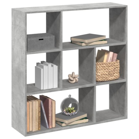 Divider bookcase made of gray concrete and wood, 102x29x103.5 cm by , Bookcases and shelves - Ref: Foro24-858051, Price: 81,7...