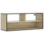 Mueble TV madera ingeniería y metal roble Sonoma 100x31x39,5 cm de , Muebles TV - Ref: Foro24-848935, Precio: 81,87 €, Descue...