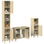 3-piece bathroom furniture set made of Sonoma oak plywood. by , Bathroom furniture - Ref: Foro24-3325079, Price: 188,87 €, Di...