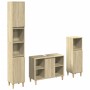 Set de muebles de baño 3 pzas madera contrachapada roble Sonoma de , Muebles de baño - Ref: Foro24-3325079, Precio: 194,98 €,...