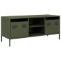 TV stand made of cold-rolled steel in olive green, 101.5x39x43.5 cm by , TV Furniture - Ref: Foro24-851302, Price: 176,50 €, ...