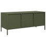 TV stand made of cold-rolled steel in olive green, 101.5x39x43.5 cm by , TV Furniture - Ref: Foro24-851302, Price: 176,50 €, ...