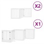 Folding dog gate, 12 panels, white poplar wood, 600 cm by , Dog kennels and fences - Ref: Foro24-3155648, Price: 185,98 €, Di...