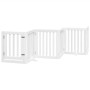 Folding dog gate, 12 panels, white poplar wood, 600 cm by , Dog kennels and fences - Ref: Foro24-3155648, Price: 185,98 €, Di...