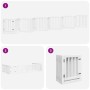 Folding dog gate, 12 panels, white poplar wood, 600 cm by , Dog kennels and fences - Ref: Foro24-3155648, Price: 185,98 €, Di...