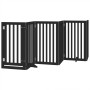 Folding dog gate 12 panels black poplar wood 600 cm by , Dog kennels and fences - Ref: Foro24-3155657, Price: 244,93 €, Disco...