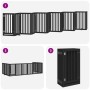 Folding dog gate 12 panels black poplar wood 600 cm by , Dog kennels and fences - Ref: Foro24-3155657, Price: 244,93 €, Disco...