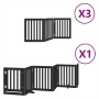 Folding dog gate with 15 panels, made of black poplar wood, 750 cm. by , Dog kennels and fences - Ref: Foro24-3155655, Price:...