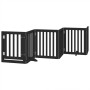 Folding dog gate with 15 panels, made of black poplar wood, 750 cm. by , Dog kennels and fences - Ref: Foro24-3155655, Price:...