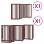 Folding dog gate 9 panels poplar wood brown 450 cm by , Dog kennels and fences - Ref: Foro24-3155662, Price: 184,61 €, Discou...