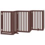 Folding dog gate 9 panels poplar wood brown 450 cm by , Dog kennels and fences - Ref: Foro24-3155662, Price: 184,61 €, Discou...