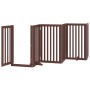 Folding dog gate 9 panels poplar wood brown 450 cm by , Dog kennels and fences - Ref: Foro24-3155662, Price: 184,61 €, Discou...