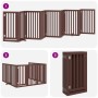 Folding dog gate 9 panels poplar wood brown 450 cm by , Dog kennels and fences - Ref: Foro24-3155662, Price: 184,61 €, Discou...