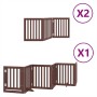 Folding dog gate with 12 panels made of brown poplar wood, 600 cm. by , Dog kennels and fences - Ref: Foro24-3155660, Price: ...