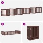 Folding dog gate with 12 panels made of brown poplar wood, 600 cm. by , Dog kennels and fences - Ref: Foro24-3155660, Price: ...