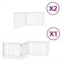 Folding dog gate 8 panels white poplar wood 640 cm by , Dog kennels and fences - Ref: Foro24-3155674, Price: 182,31 €, Discou...