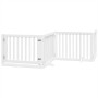 Folding dog gate 8 panels white poplar wood 640 cm by , Dog kennels and fences - Ref: Foro24-3155674, Price: 182,31 €, Discou...