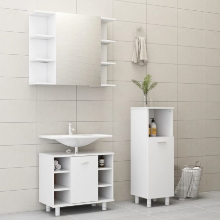 3-piece bathroom furniture set made of white engineered wood by vidaXL, Bathroom furniture - Ref: Foro24-3056943, Price: 147,...