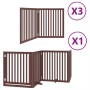 Folding dog gate with 10 panels made of brown poplar wood, 800 cm. by , Dog kennels and fences - Ref: Foro24-3155695, Price: ...