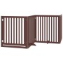 Folding dog gate with 10 panels made of brown poplar wood, 800 cm. by , Dog kennels and fences - Ref: Foro24-3155695, Price: ...