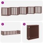 Folding dog gate with 10 panels made of brown poplar wood, 800 cm. by , Dog kennels and fences - Ref: Foro24-3155695, Price: ...