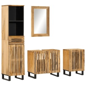 Juego de muebles de baño 4 pzas madera maciza de mango rugosa de , Muebles de baño - Ref: Foro24-3217090, Precio: 371,19 €, D...