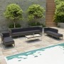 Set de muebles de jardín 10 pzas y cojines ratán sintético gris de vidaXL, Conjuntos de jardín - Ref: Foro24-3056976, Precio:...