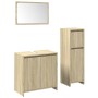 Set de muebles de baño 3 pzas madera contrachapada roble Sonoma de , Muebles de baño - Ref: Foro24-3324973, Precio: 114,44 €,...