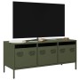 TV stand made of cold-rolled steel in olive green, 101.5x39x43.5 cm by , TV Furniture - Ref: Foro24-851230, Price: 186,30 €, ...