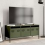 TV stand made of cold-rolled steel in olive green, 101.5x39x43.5 cm by , TV Furniture - Ref: Foro24-851230, Price: 186,30 €, ...